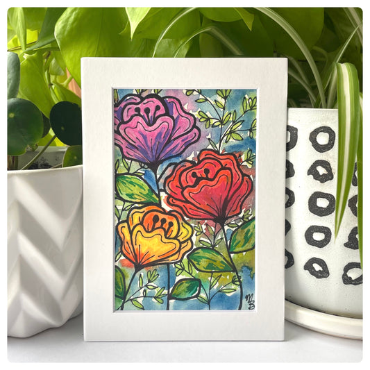 Loose Blend Blooms - Original Painting